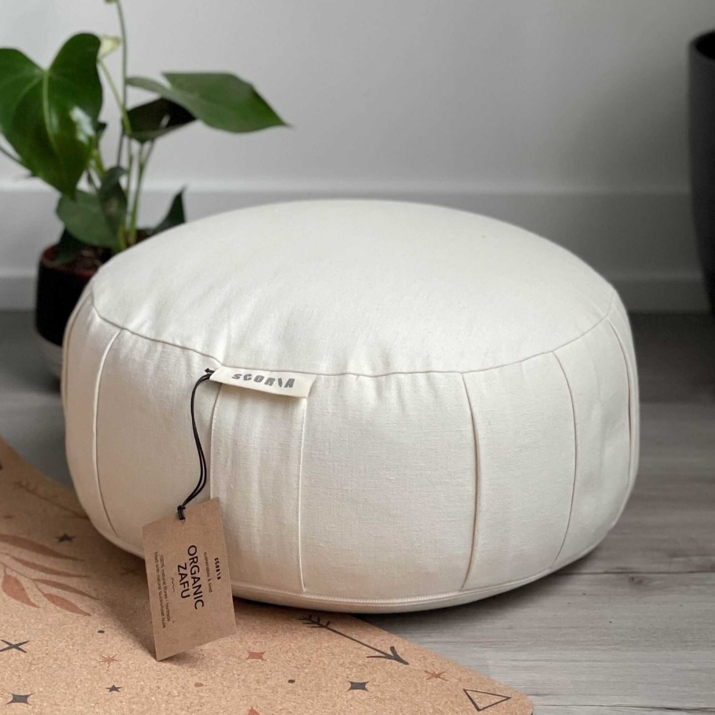 Zafu Natural Meditation Cushion | Ivory White