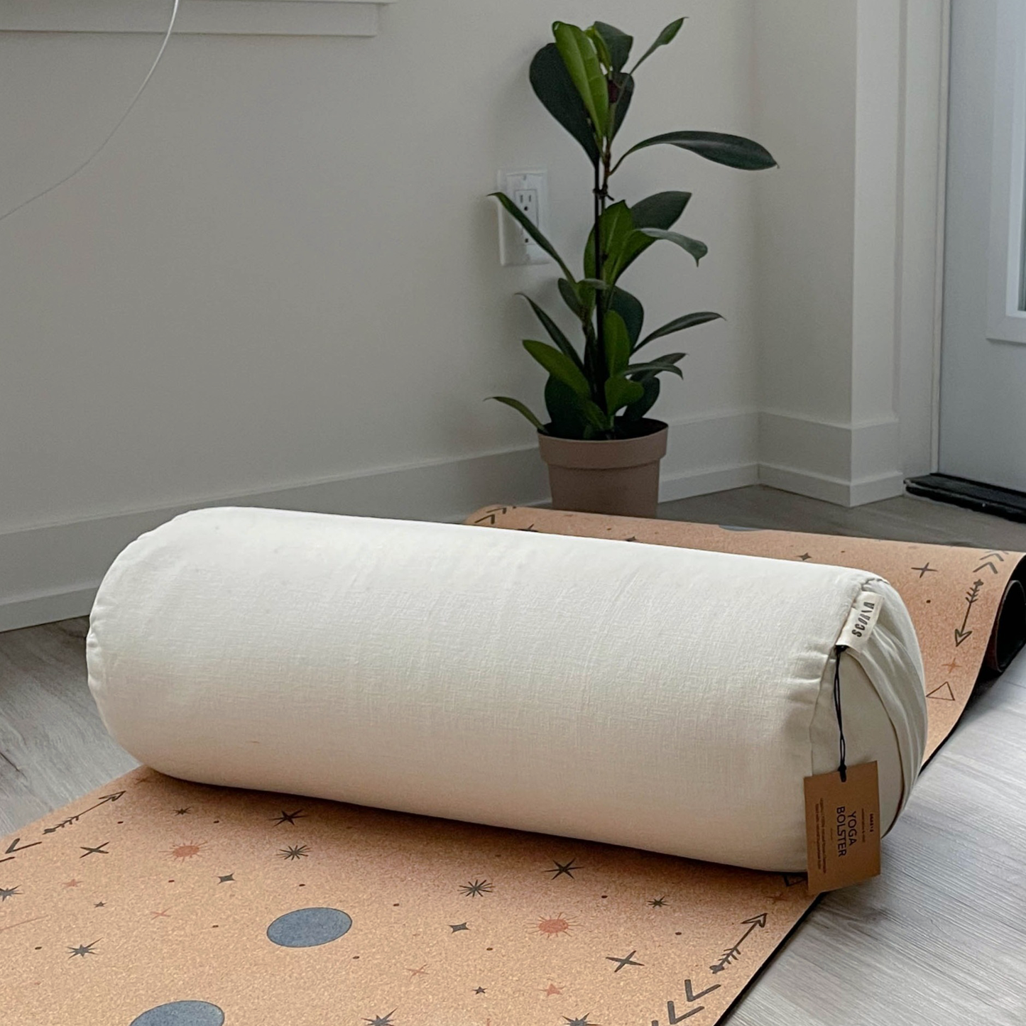 Round Yoga Bolster | Natural & Organic | Ivory White *NEW