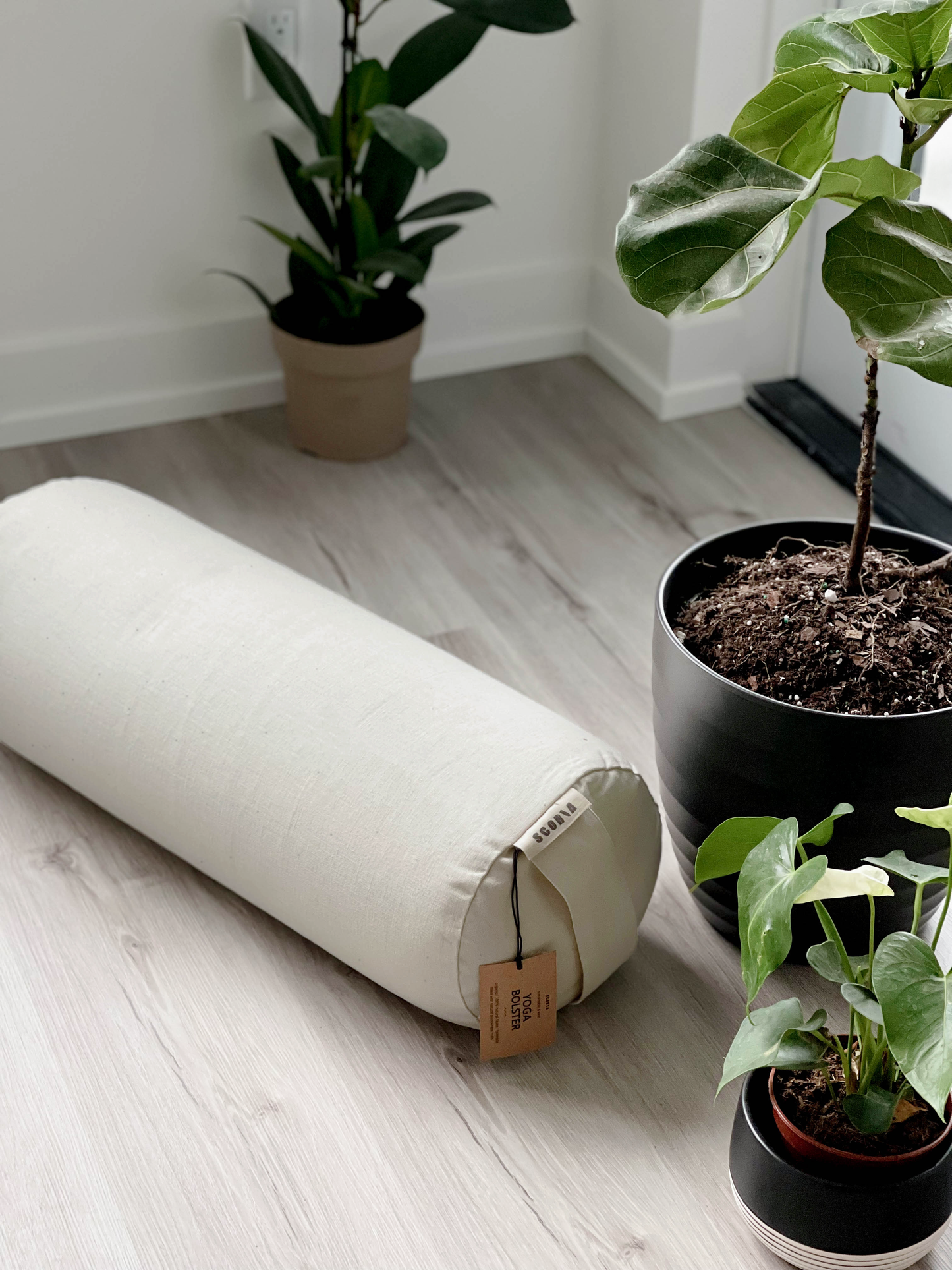Round Yoga Bolster | Natural & Organic | Ivory White *NEW