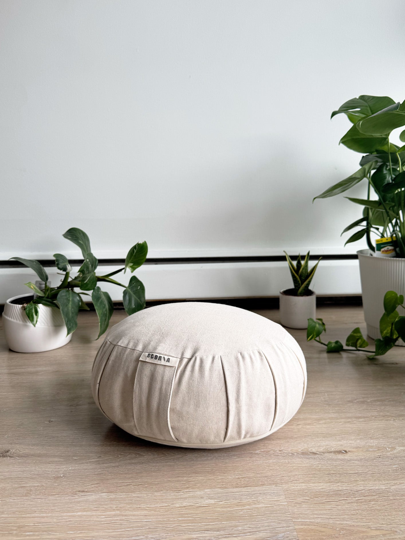 Zafu Natural Meditation Cushion | Ivory White