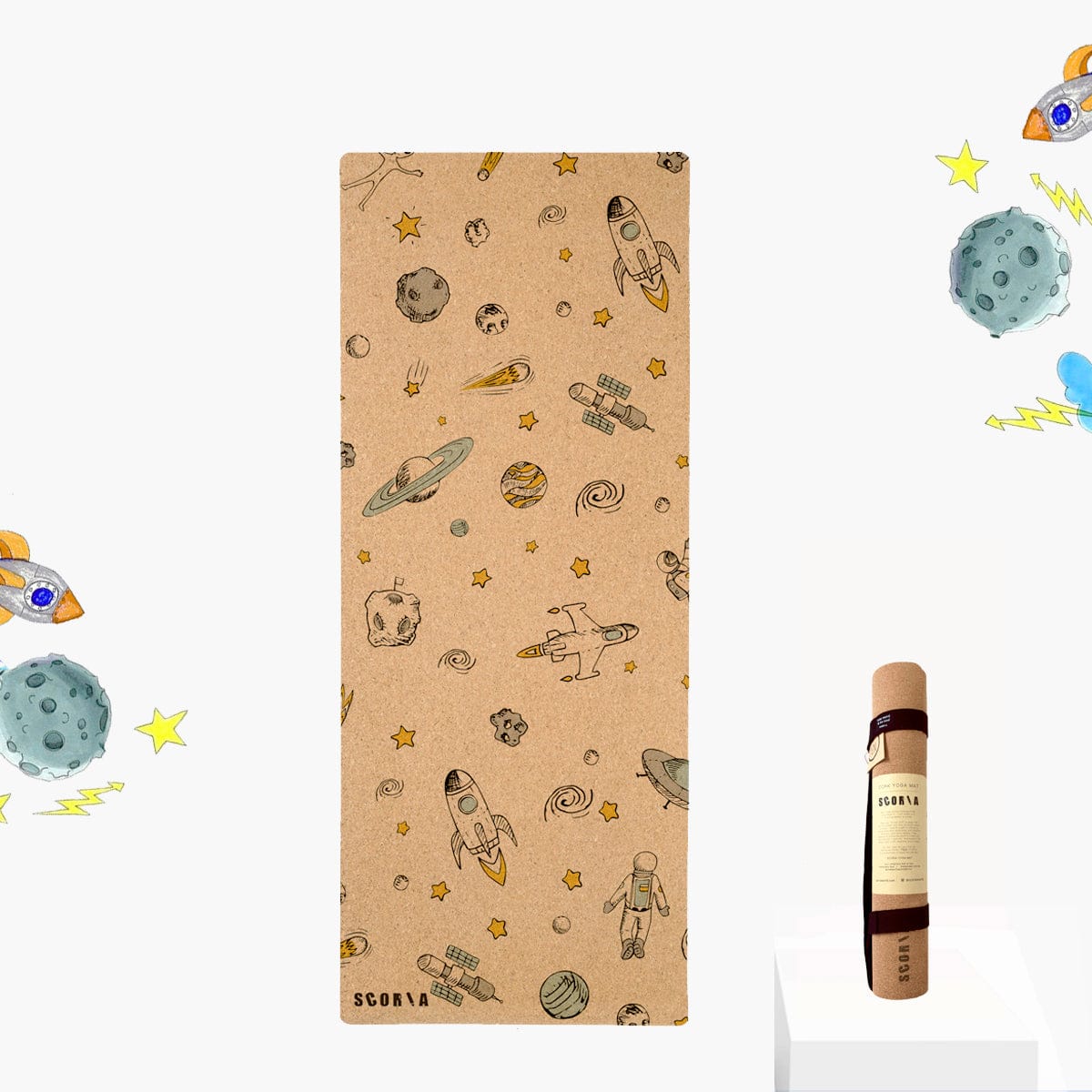 Kids Space Play & Cork Yoga Mat