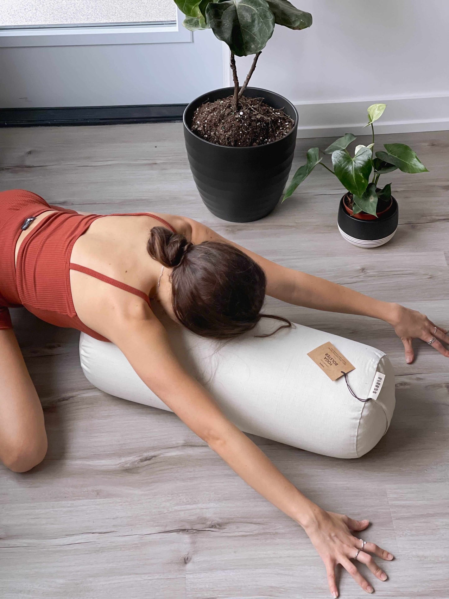 Round Yoga Bolster | Natural & Organic | Ivory White *NEW