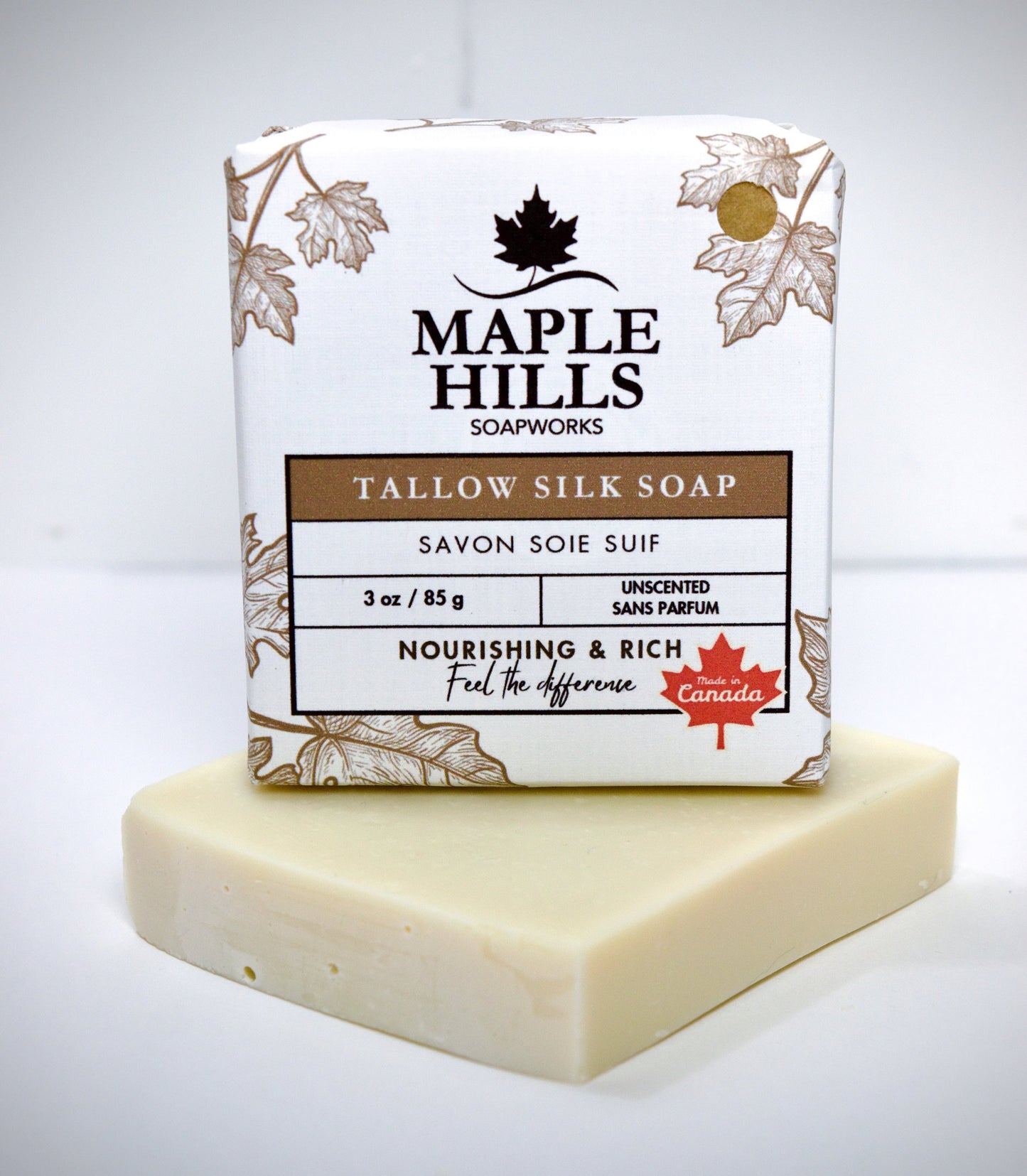 Unscented Tallow Silk Soap Bar