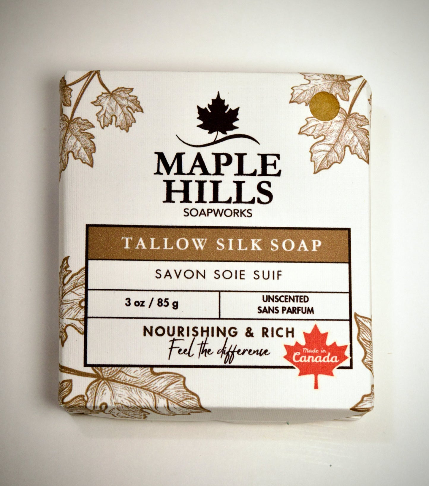 Unscented Tallow Silk Soap Bar